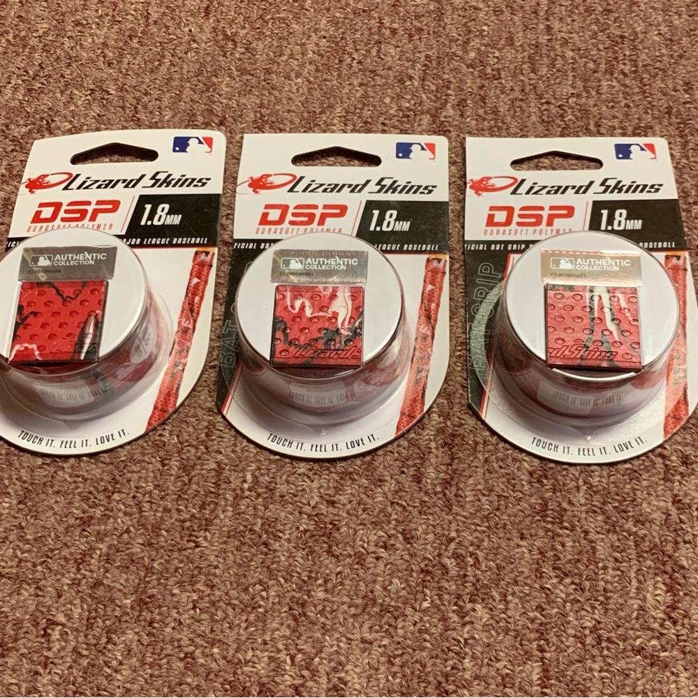 Lizard Skins Red DSP 1.8mm Bat Grips (3 total)